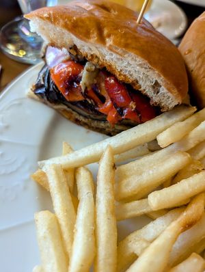 Mediterranean sandwich & fries at Madonna Inn in San Luis Obispo