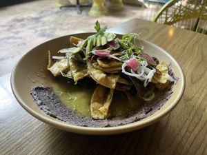 Chilaquiles Amarillos  at Plantasia in Mexico City