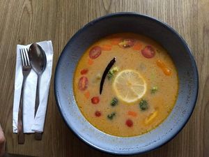 Delicious soup at Plantasia in Mexico City