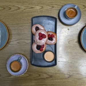 These donuts and coffee were an amazing way to end the meal! at Plantasia in Mexico City