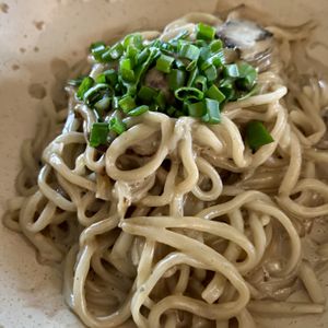 udon crema de trufa - tasty but very heavy  at Plantasia in Mexico City