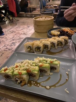 Sushi rolls were surprisingly filling  at Plantasia in Mexico City