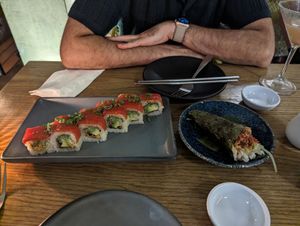 Dragon roll and handroll at Plantasia in Mexico City
