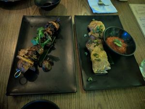 Mushroom skewer and beyond meat dim sum at Plantasia in Mexico City
