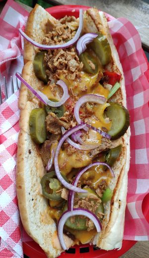 BBQ Cheesesteak at Sabotage Vegan Bistro in Prague