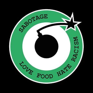 logo at Sabotage Vegan Bistro in Prague