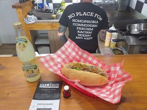 from menu at Sabotage Vegan Bistro in Prague