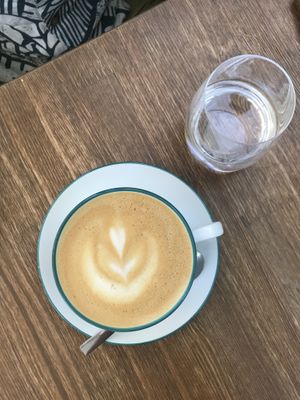 Oat milk latte  at Café Maran in Siofok