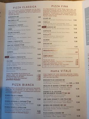 Menu at Mama Trattoria - Am Sandtorkai in Hamburg