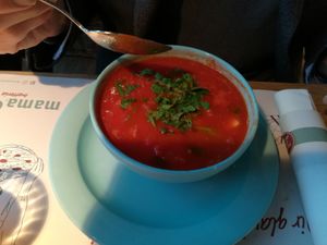 Tomato soup at Mama Trattoria - Am Sandtorkai in Hamburg