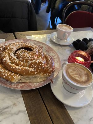 HUGE Swedish Cinnamon Bun (Kanelbullar)  at Cafe Husaren in Gothenburg