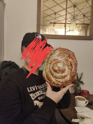 Gigant cinnamon bun 120:- at Cafe Husaren in Gothenburg