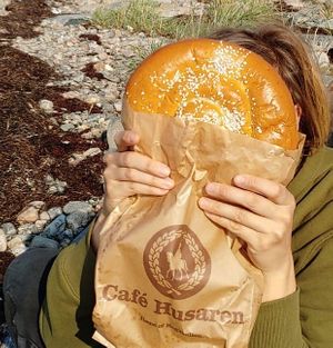 Head-sized roll at Cafe Husaren in Gothenburg