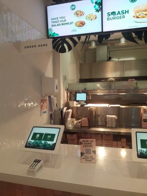 Order via tablet & adjust your burgers as you wish + pay contactless. at Neat Burger - Oxford Circus in London
