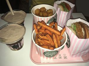 Our order - chick'n burger & neat burger at Neat Burger - Oxford Circus in London