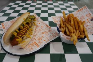 Hot Dog & Chips at Neat Burger - Oxford Circus in London