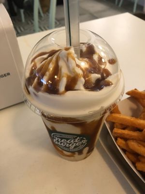 Salted caramel milkshake at Neat Burger - Oxford Circus in London