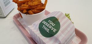 Side shot looking sexy. at Neat Burger - Oxford Circus in London