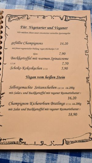 The few veg options at Die Kartoffel in Ladenburg