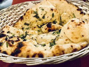 Garlic coriander naan  at Barsana in Birmingham