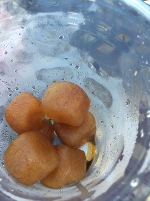Ice coffee comes with coffee ice cubes! at Bread and Butter Kitchen in Annapolis