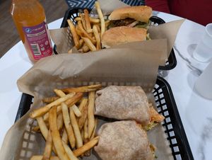 Vegan Buffalo Chk'n Wrap & Oyster Mushroom Po'boy at Bread and Butter Kitchen in Annapolis