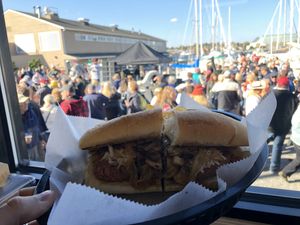 Hot food inside on a cold event day in Eastport! at Bread and Butter Kitchen in Annapolis