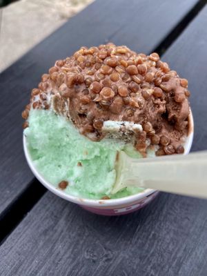 Champagne and rum ball with caramel topping   at Ice Bakers Ishus in Thisted