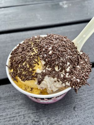 Banana and coffee with chocolate topping   at Ice Bakers Ishus in Thisted