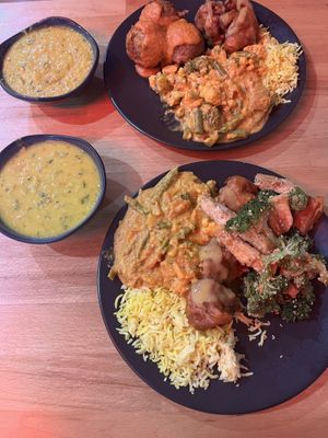 2 large portions (4 choices from the buffet + rice)  at Govindas in Burleigh Heads