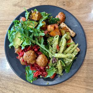 Various dishes from their vegan selectionn  at Govindas in Burleigh Heads