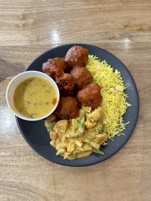 Various dishes from their vegan selection  at Govindas in Burleigh Heads