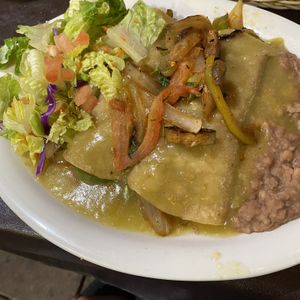 Veganized enchiladas  at Casa Mendoza in Three Rivers