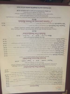 Menu at Kebab Cafe in Arcata