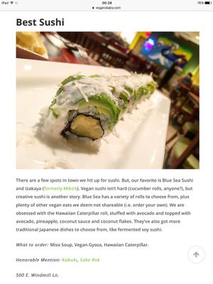 Voted as Las Vegas best vegetarian sushi restaurant!! at Blue Sea Sushi and Izakaya in Las Vegas