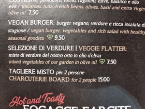 Green heart are vegan options at Just Made - Fatto mo mò in Sorrento