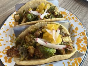 Roasted brussel sprouts tacos   at Lola Taqueria in Palm Beach