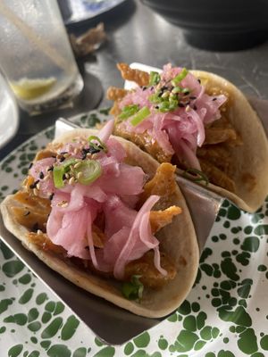 No Chicken Chick’n tacos   at Lola Taqueria in Palm Beach