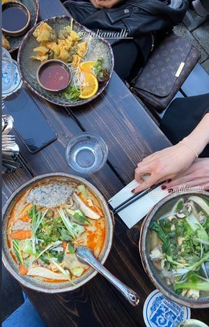 Pho , Laska and spring Rolls/ fried veggies  at Soy in Munich