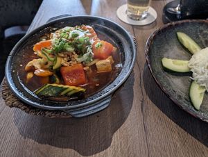 Scharfes Tofu süß sauer at Soy in Munich