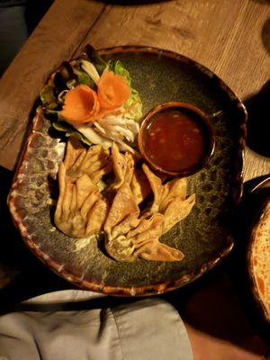 Crispy tofu dumplings   at Soy in Munich