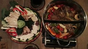 Hot pot a with lots of veggies, mushrooms, tofu and seitan.. delicous! at Soy in Munich