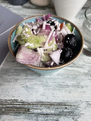 Vegan greek salad - Emma‘s Dell, Grasmere  at Emma's Dell in Grasmere