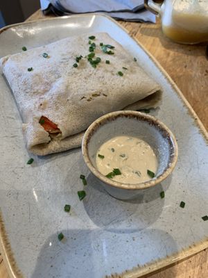 Cleopatra (falafel) crepe at Emma's Dell in Grasmere