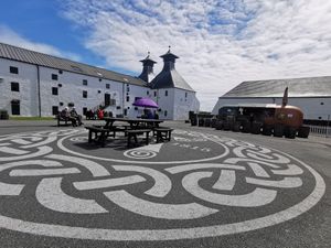 Café menu served from the trailer. at Ardbeg Distillery in Islay