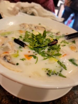 Tom ka is next level here... my go to anytime I'm sick at Bencharong Thai House in Arcata