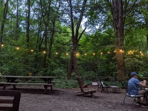 Outdoor seating, so cute! at Rail Trail Cafe in New Paltz
