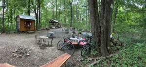 Outdoor cafe at Rail Trail Cafe in New Paltz