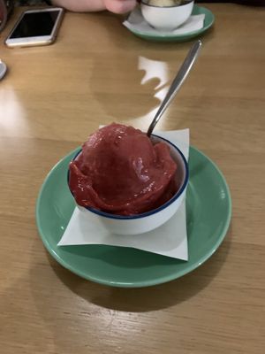 Raspberry sorbet at Gianni in Dubrovnik