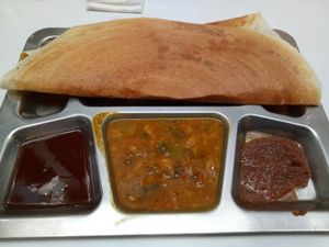 Masala dosa, ask for vegan sauces at Vege Rama - Myer Centre in Brisbane
